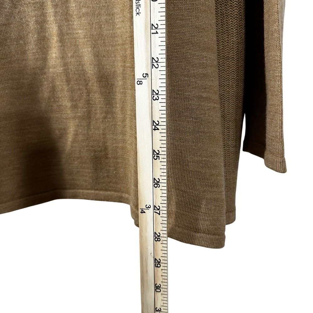 Coldwater Creek Womens M Merino Wool Blend Open Front Cardigan Tan Brown Sweater - Picture 5 of 7